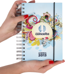 Agenda/Caderno personalizado, prático e de ótimo acabamento, com capa dura JK 031