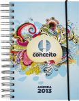 Agenda/Caderno personalizado, prático e de ótimo acabamento, com capa dura JK 031
