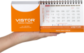 Calendrio de mesa personalizados com wire-o e caixinha de rascunhos JK 062
